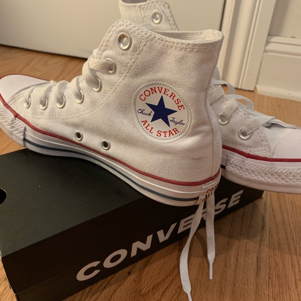 White converse high tops